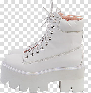 AESTHETIC, white leather work boots transparent background PNG clipart