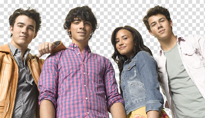 Camp Rock , Jonas Brothers and woman group transparent background PNG clipart