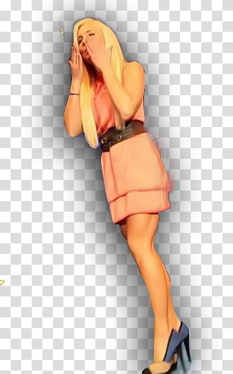 woman wears pink tank dress transparent background PNG clipart