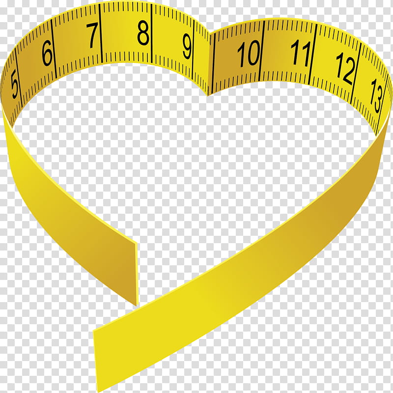 Tape measure, Yellow, Line, Heart, Love, Circle transparent background PNG clipart