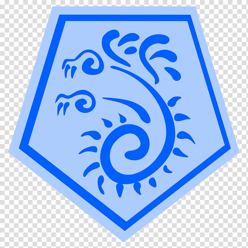Hydra Dragon Shield, pentagon shape with blue dragon symbol logo transparent background PNG clipart