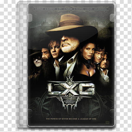 Movie Icon , The League of Extraordinary Gentlemen, LXG DVD case art transparent background PNG clipart