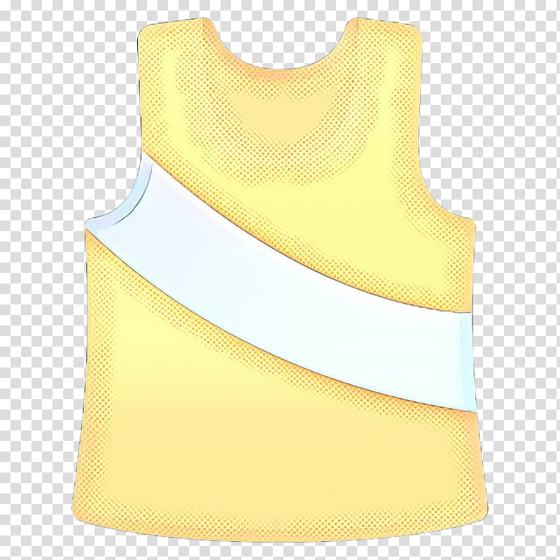 yellow clothing white neck outerwear, Pop Art, Retro, Vintage, Camisoles, Sleeveless Shirt, Vest, Dress transparent background PNG clipart