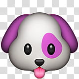 Pink Emojis , white and purple dog emoji transparent background PNG clipart