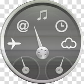 Aluminium Icon Set, Dashboard Aluminium, round black and white analog clock transparent background PNG clipart