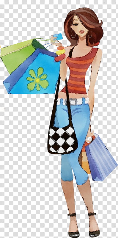 cartoon turquoise pattern bag handbag, Watercolor, Paint, Wet Ink, Cartoon, Fashion Design transparent background PNG clipart