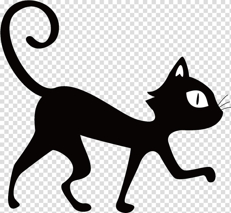black cat halloween cat, Halloween , Small To Mediumsized Cats, Tail, Cartoon, Line Art, Head transparent background PNG clipart