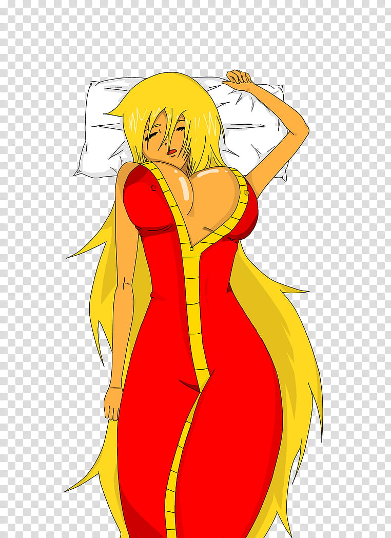 Sexy mage Sarah Sleeping color, animated girl wearing red and yellow dress transparent background PNG clipart