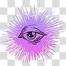 black eye drawing on a violet radial lines transparent background PNG clipart