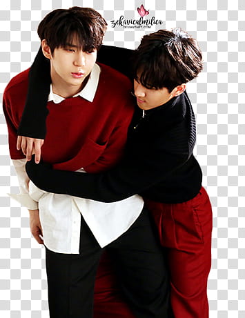 VIXX LR Ceci, man hugging another man from the side transparent background PNG clipart