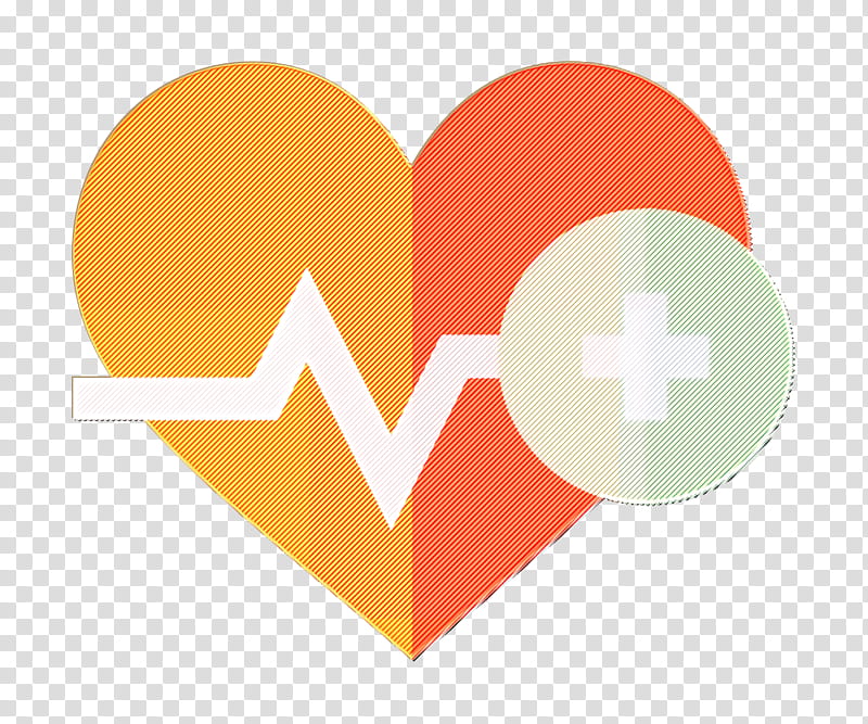Heartbeat icon Blood Donation icon, Orange, Yellow, Line, Logo, Symbol, Love transparent background PNG clipart