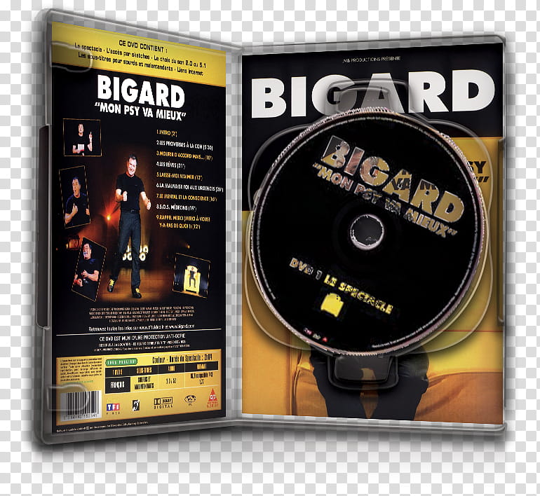 DvD Case Icon Special , J.M. Bigard Mon psy va mieux DvD Case Open transparent background PNG clipart