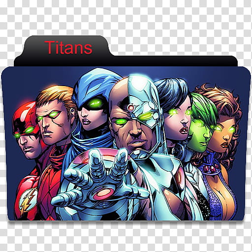 DC Comics Folder , Titans transparent background PNG clipart