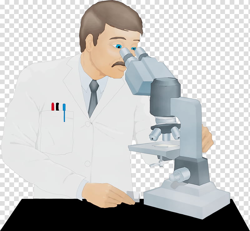 microscope optical instrument researcher scientific instrument scientist, Watercolor, Paint, Wet Ink, Chemist, Cartoon, Chemical Engineer transparent background PNG clipart