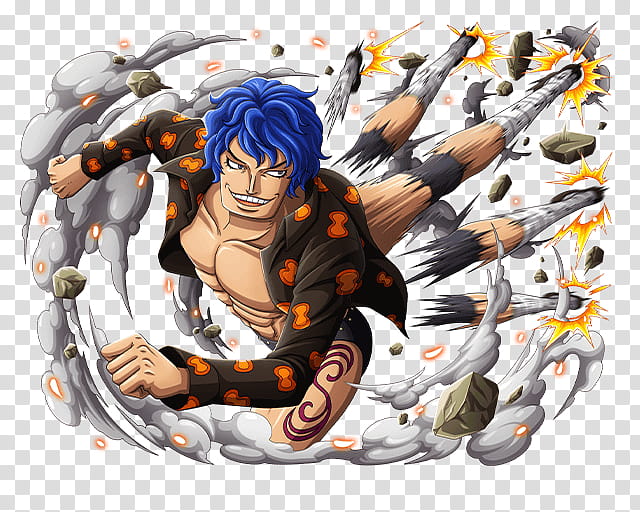 Blue Gilly, male anime character transparent background PNG clipart