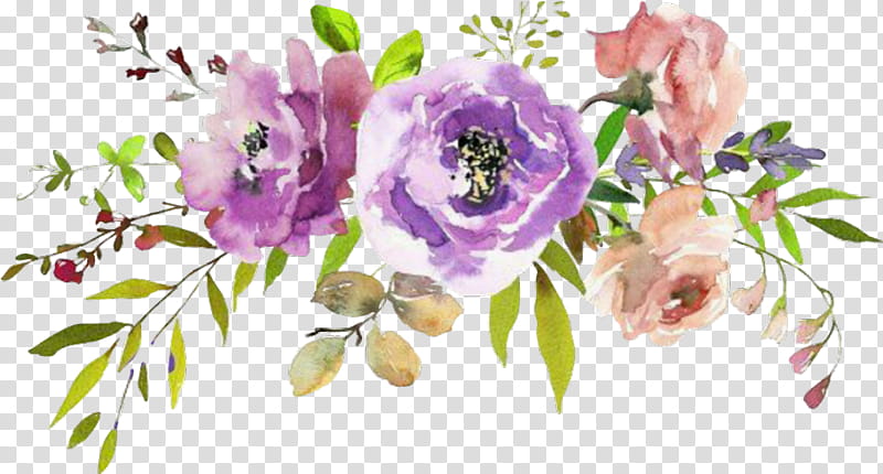 Purple Watercolor Flower, Watercolor Painting, Floral Design, Flower Bouquet, Rose, Cut Flowers, Pink, Peony transparent background PNG clipart