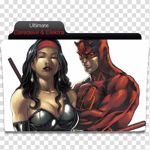 Ultimate Comics Folder , Ultimate Daredevil & Elektra transparent background PNG clipart