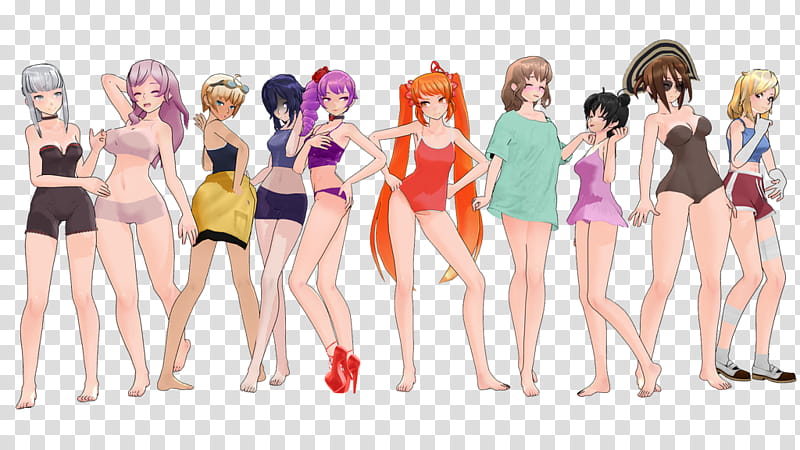 [MMD and YanSim] TDA Swimsuit Rivals transparent background PNG clipart