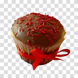 cupcake with red sprinkles transparent background PNG clipart