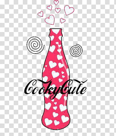 , pink and white bottle illustration with text overlay transparent background PNG clipart