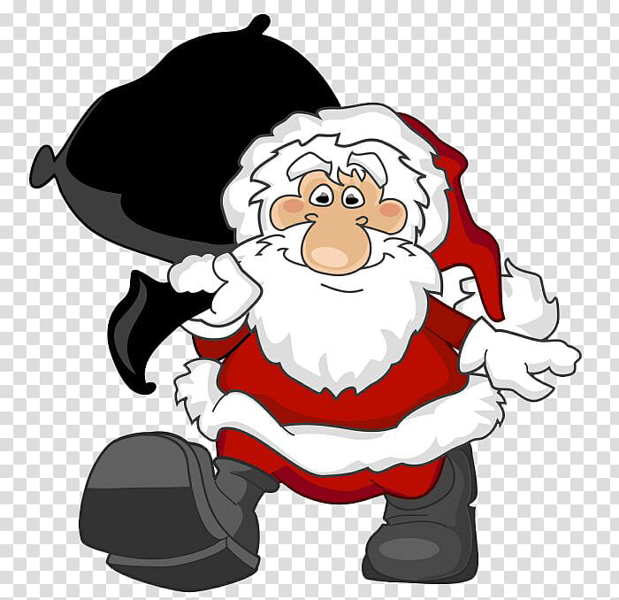 navidad, Santa Claus carrying black bag art transparent background PNG clipart