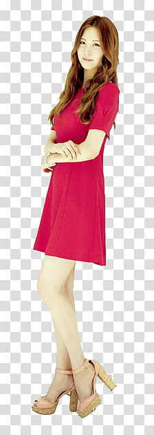 , woman wearing red short-sleeved mini dress transparent background PNG clipart