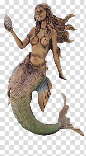 Mermaid Statues, brown mermaid statue transparent background PNG clipart