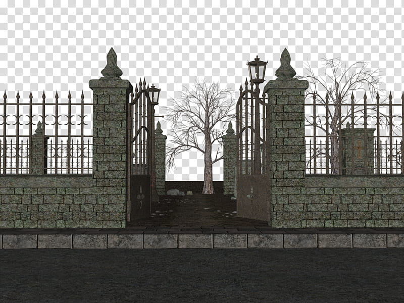 Graveyard, grey gate illustration transparent background PNG clipart