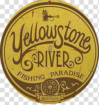 Vintage Signs, Yellow Stone River poster transparent background PNG clipart