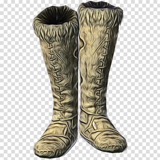 footwear boot shoe rain boot durango boot, Watercolor, Paint, Wet Ink, Kneehigh Boot, Cowboy Boot, Riding Boot, Beige transparent background PNG clipart