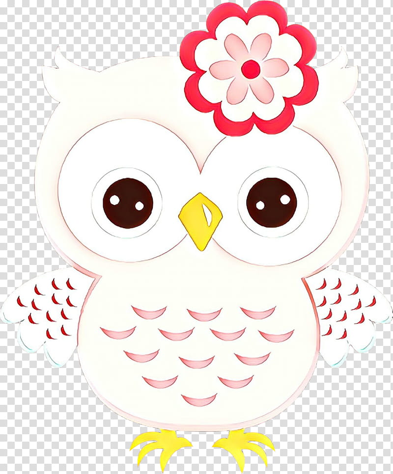 white owl pink bird bird of prey, Cartoon, Smile transparent background PNG clipart