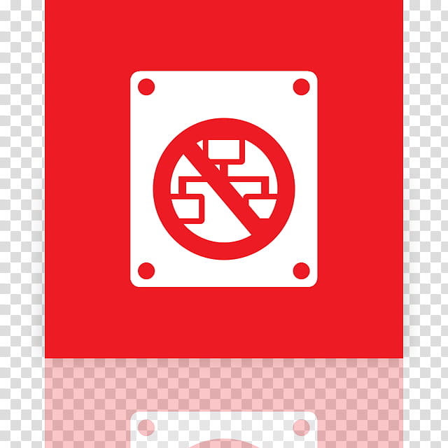 Metro UI Icon Set  Icons, Network Drive Offline_mirror, red and white logo icon transparent background PNG clipart