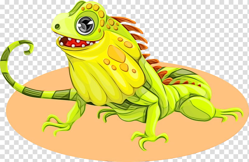 green cartoon lizard reptile iguana, Watercolor, Paint, Wet Ink, Scaled Reptile, Iguanidae, Iguania transparent background PNG clipart