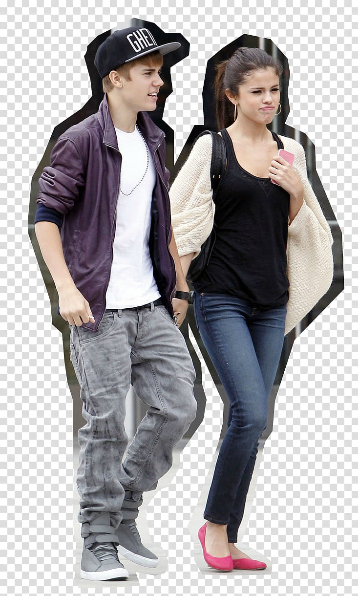 Selena Gomes and Justine Bieber transparent background PNG clipart