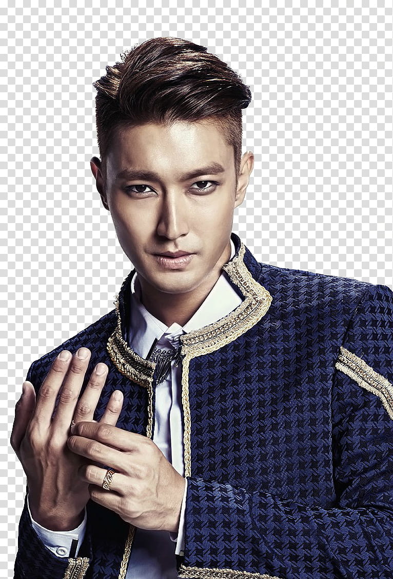 Super Junior th Album MAMACITA P, man wearing blue suit jacket transparent background PNG clipart