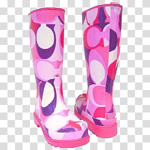 pink coach rain boots