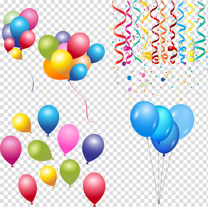 Birthday Party, Confetti, Balloon, Serpentine Streamer, Birthday
, Toy Balloon, Party Supply transparent background PNG clipart