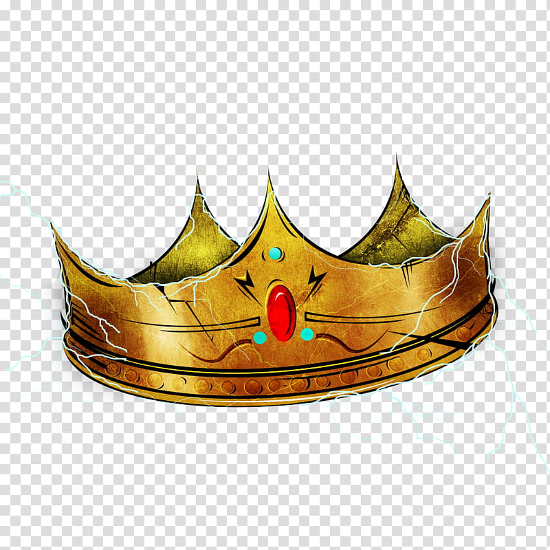 Large King Of lightning logo, brown crown transparent background PNG clipart