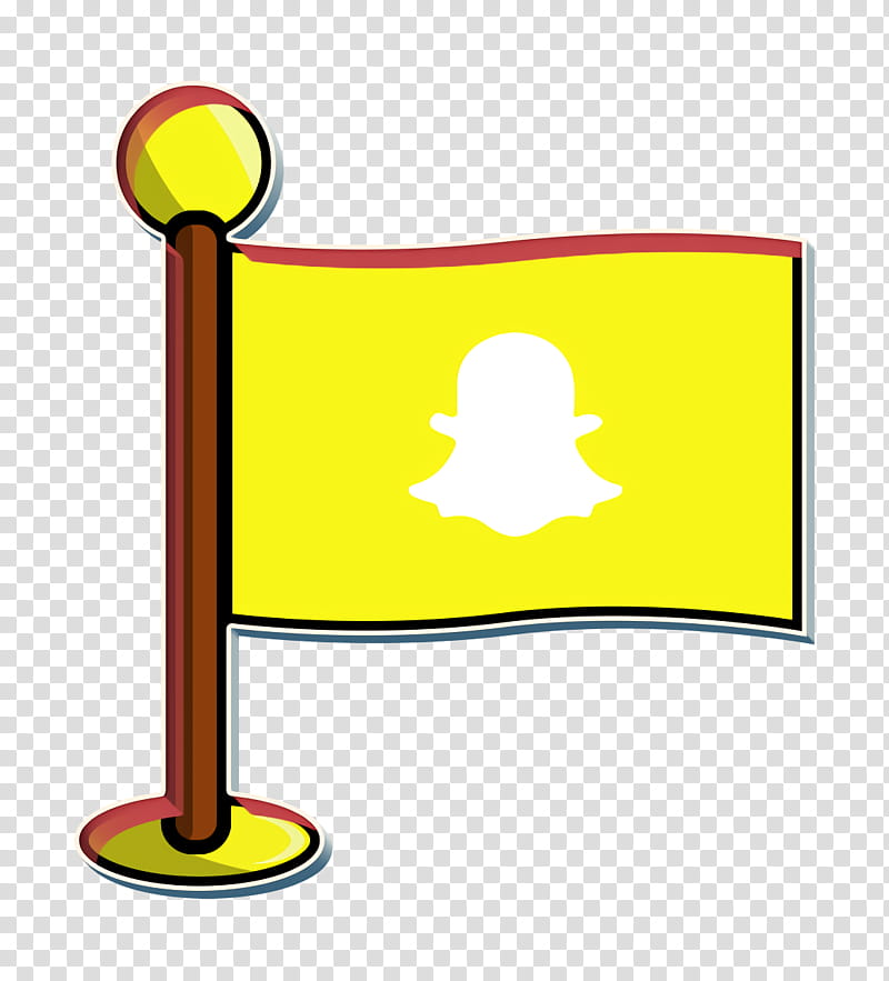 flag icon media icon networking icon, Snapchat Icon, Social Icon, Yellow, Line transparent background PNG clipart