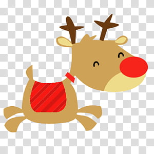 Navidad, brown moose art transparent background PNG clipart thumbnail