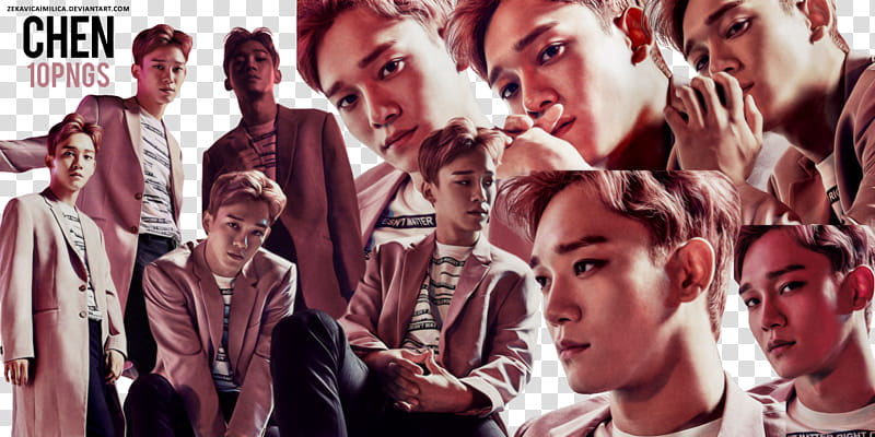 EXO Chen Countdown, Man posing for collage transparent background PNG clipart
