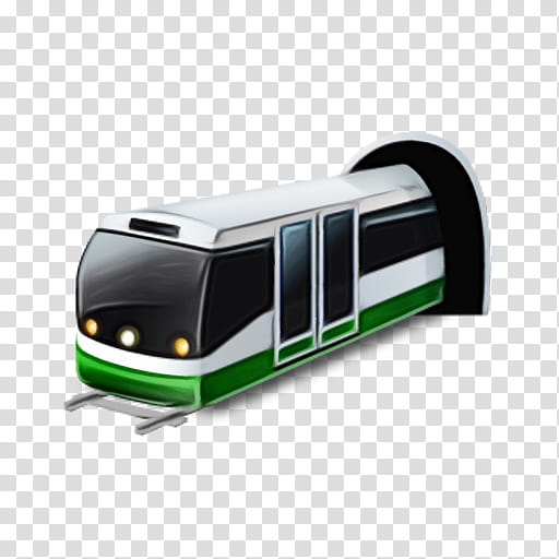 transport mode of transport public transport vehicle green, Watercolor, Paint, Wet Ink, Rolling , Tram, Metro, Railroad Car transparent background PNG clipart
