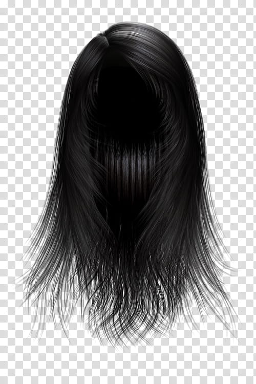 Hair Texture Renders , long black wig transparent background PNG clipart