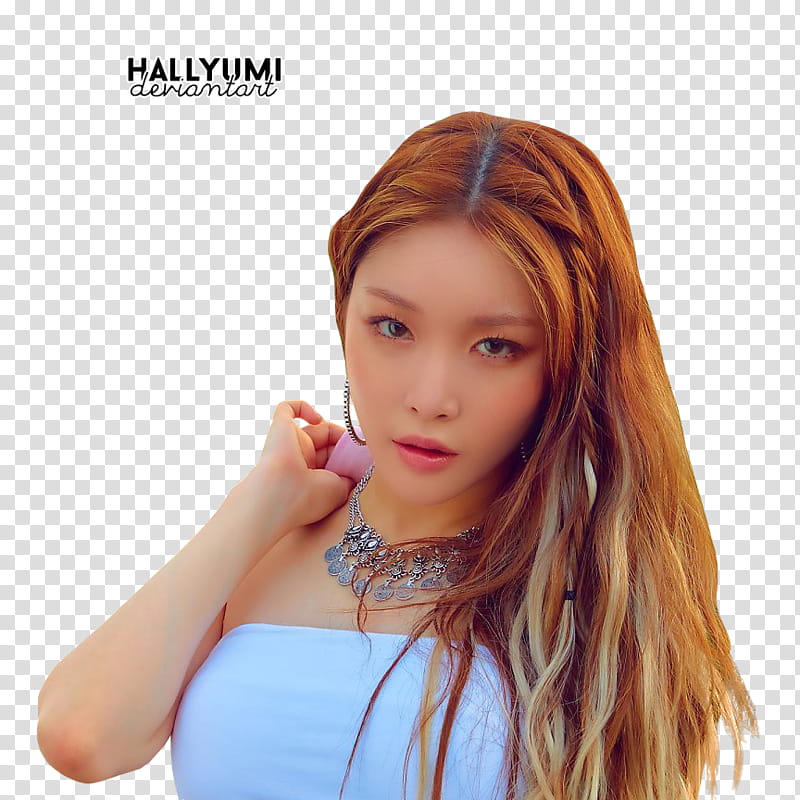 ChungHa LOVE U, Yumi K-Pop artist with text overlay screenshot transparent background PNG clipart