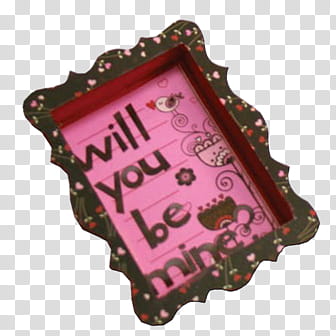 High resolution  Valentine s, pink and black will you be mine frame transparent background PNG clipart
