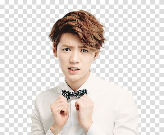 Luhan , man in white dress shirt transparent background PNG clipart