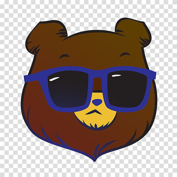 Bear, Glasses, Sunglasses, Goggles, Snout, Eyewear, Cartoon, Head transparent background PNG clipart