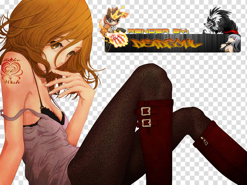 Anime Girl Render, brown-haired female anime character transparent background PNG clipart