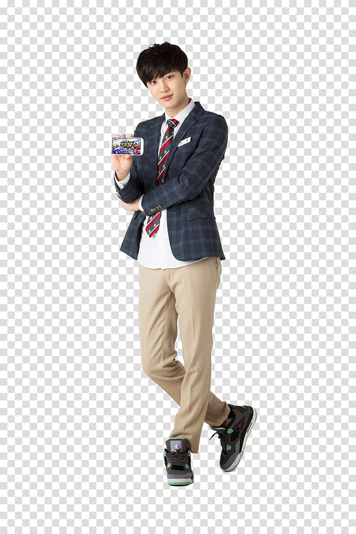 EXO, man in blazer and beige pants transparent background PNG clipart