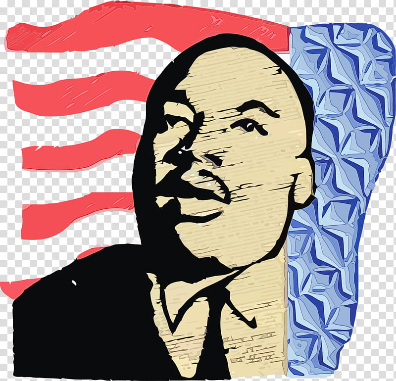 head forehead cheek sleeve, Martin Luther King Jr Day, Mlk Day, King Day, Watercolor, Paint, Wet Ink transparent background PNG clipart
